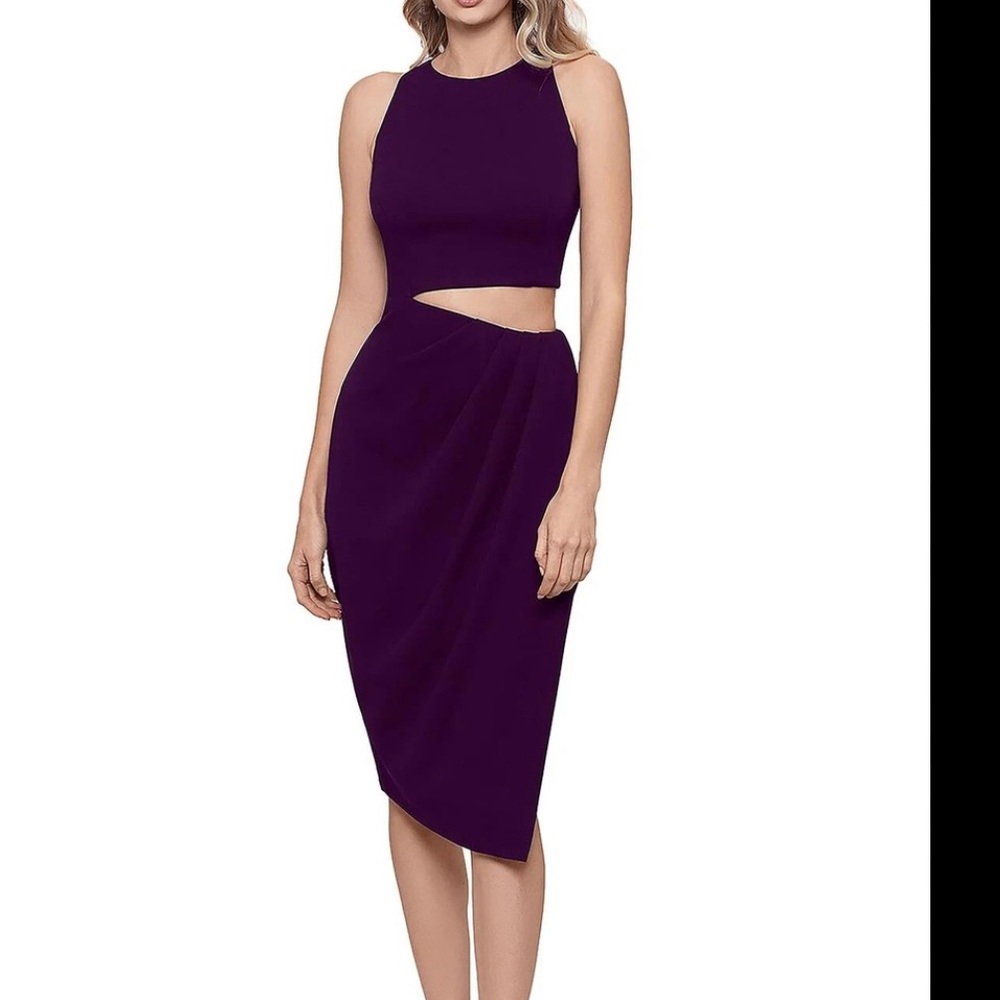 Aqua Purple Asymmetrical Cocktail dress